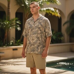 Fieldmaster // Vintage // Hawaiian Leaf Print // Men’s